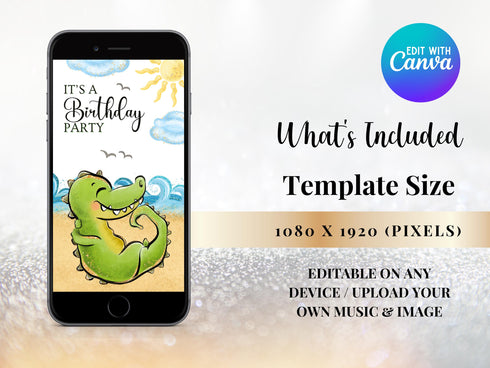 Animals Birthday Video Invitation, Cute Animated Jungle Birthday Video Invite, Birthday Video Template, Digital Animals Birthday Card