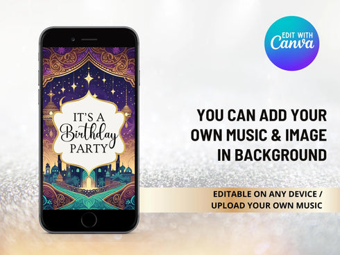 Arabian Nights Video Invitation, Arabian Nights Invitation, Animated Video Invitation, Birthday Party Video Invitation, Arabic Video