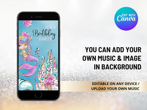 Mermaid Birthday Video Invitation, Mermaid Invite, Mermaid Birthday Party, Little Mermaid Party, Little Mermaid Invite, Under the Sea