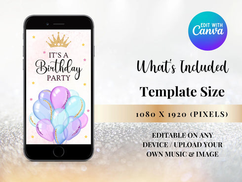 Sweet Candy Birthday Invitation, Sweets Candy Video Invitation Template, Sweet Celebration Birthday Invitation, Candy Video Invitation
