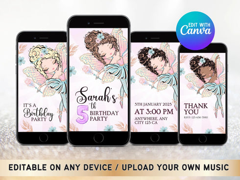 Fairy Birthday, Animated Invite, Fairy Garden, Video Invitation, Fairy Birthday, Fairy Birthday Party, Girl Fifth Birthday Invitation