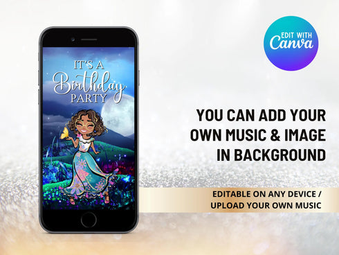 Encanto Mobile Birthday Invitation, Editable Encanto Birthday Party Invites, Editable Kid Invitation, Canva Template, Instant Download