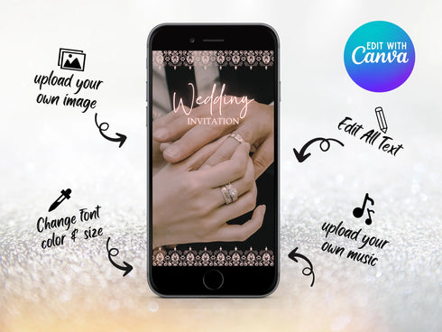 Wedding Video Invitation, Digital Wedding Invitation, Electronic Wedding Invitation, Animated Wedding Invitation, Champagne Invitation