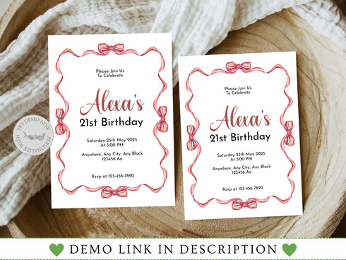 Adult Birthday Invitation, Editable Birthday Invitations, Adult Birthday Party Invites, Any Age Editable Template, Birthday Invite for Women