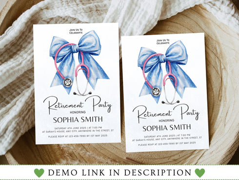 Nurse Retirement Invitation Template, Nurse Retirement Party Invite, Doctor Retirement Invite, Doctor Retirement, Instant Download