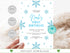 Snowflakes Birthday Invitation Girl or Boy Editable Template, Winter Wonderland Any Age Birthday Invitation, Winter Birthday Invitation