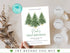 Winter Birthday Invitation, Wonderland Girl 1st Birthday Party Invite, Christmas Tree Snow Forest Pine Tree Woodland Editable Template