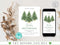 Winter Birthday Invitation, Wonderland Girl 1st Birthday Party Invite, Christmas Tree Snow Forest Pine Tree Woodland Editable Template
