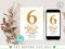 Gold Six Birthday Invitation, Gold Glitter Birthday Party Invitation, Golden Birthday 6th Invitation, Gold Party Invite, Instant Download