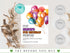 Balloon Birthday Invitation, Kids Birthday Invitation, Editable and Printable Fifth Birthday Invitation, Balloons Birthday Invite, Corjl