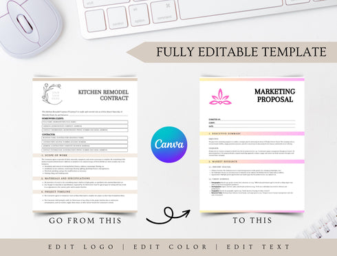 Kitchen Remodel Contract Template | Editable Home Renovation Agreement PDF | Contractor Client Legal Document | Remodeling Contract