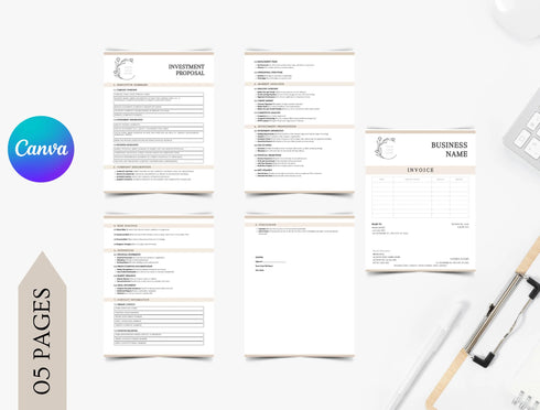 Investment Proposal Template | Editable Business Funding Pitch PDF | Startup Investment Proposal Document | Printable Business Plan