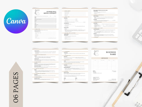 Flower Wall Rental Contract Template | Event Rental Agreement PDF | Editable Decor Legal Document | Printable Flower Wall Contract