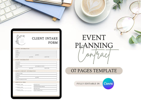 Event Planning Contract Template | Editable Planner Agreement PDF | Printable Event Legal Document | Event Coordinator Contract