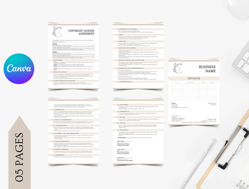 Copyright License Agreement Template | Editable IP Licensing Contract PDF | Printable Legal Document | Intellectual Property Agreement