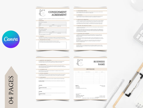 Consignment Agreement Template | Editable Retail Sales Contract PDF | Printable Business Legal Document | Consignment Store Contract