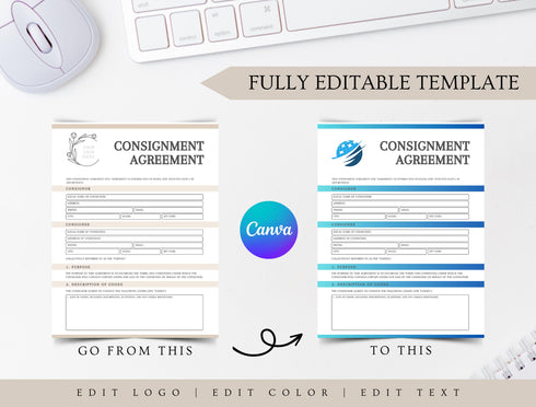 Consignment Agreement Template | Editable Retail Sales Contract PDF | Printable Business Legal Document | Consignment Store Contract