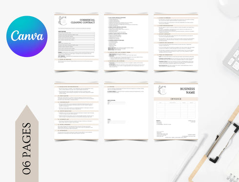 Commercial Cleaning Contract Template | Janitorial Service Agreement PDF | Editable Business Cleaning Legal Document | Printable Contract