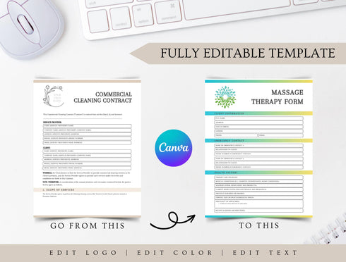 Commercial Cleaning Contract Template | Janitorial Service Agreement PDF | Editable Business Cleaning Legal Document | Printable Contract