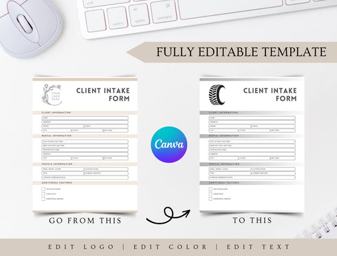 Car Rental Contract Template | Editable Vehicle Lease Agreement PDF | Printable Legal Rental Document | Auto Rental Contract