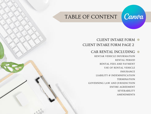 Car Rental Contract Template | Editable Vehicle Lease Agreement PDF | Printable Legal Rental Document | Auto Rental Contract