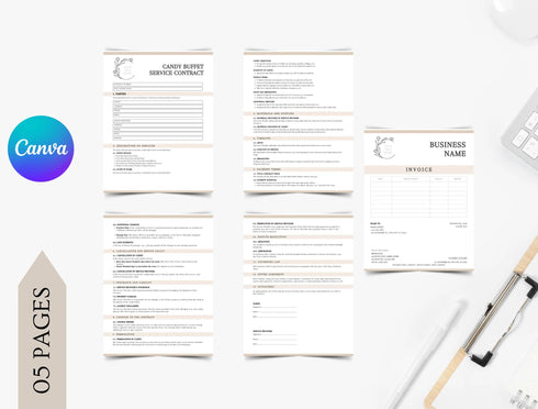Candy Buffet Service Contract Template | Editable Party Dessert Agreement PDF | Printable Event Legal Document | Candy Buffet Contract