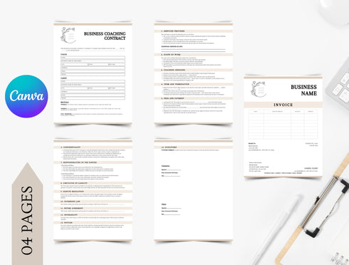 Business Coaching Contract Template | Editable Coach Agreement PDF | Printable Client Legal Document | Coaching Services Contract