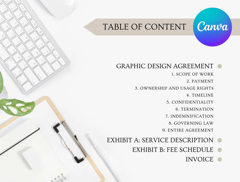 Graphic Design Contract Template | Freelance Designer Agreement PDF | Editable Design Service Legal Document | Printable Contract