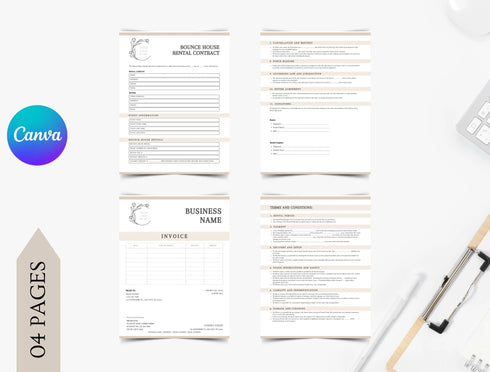 Bounce House Rental Contract Template | Party Rental Agreement PDF | Editable Inflatable Rental Legal Document | Printable Contract