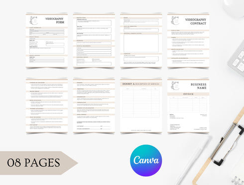 Videography Contract Template | Editable Video Services Agreement PDF | Wedding & Event Videographer Legal Contract Form
