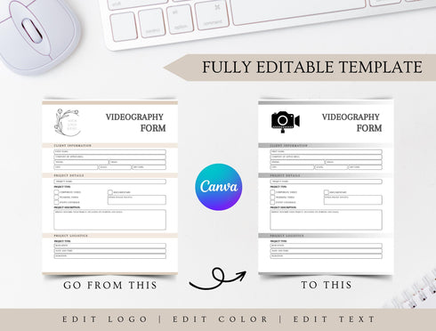 Videography Contract Template | Editable Video Services Agreement PDF | Wedding & Event Videographer Legal Contract Form