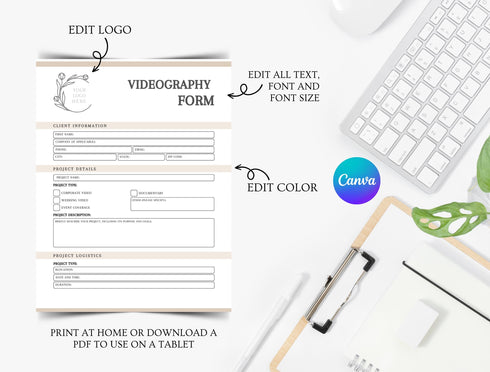 Videography Contract Template | Editable Video Services Agreement PDF | Wedding & Event Videographer Legal Contract Form