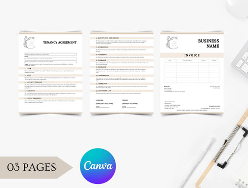 Tenancy Agreement Template | Editable Rental Lease Contract PDF | Landlord Tenant Legal Document | Printable Lease Form