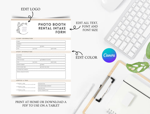 Photo Booth Contract Template | Editable Event Photo Booth Rental Agreement PDF | Legal Printable Business Form | Rental Contract