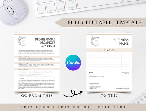 Professional Organizer Contract Template | Home Office Organization Services Agreement PDF | Editable Legal Printable Form | Organizer Contract