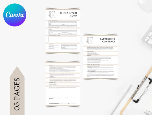 Mobile Bartending Contract Template | Editable Event Beverage Services Agreement PDF | Legal Vendor Business Form | Printable Contract