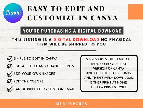 Drink Menu, Cocktail Poster, Price List Template, Flyer Template, Printable Cocktail Drink Template, DIY Canva Cocktail Flyer Template
