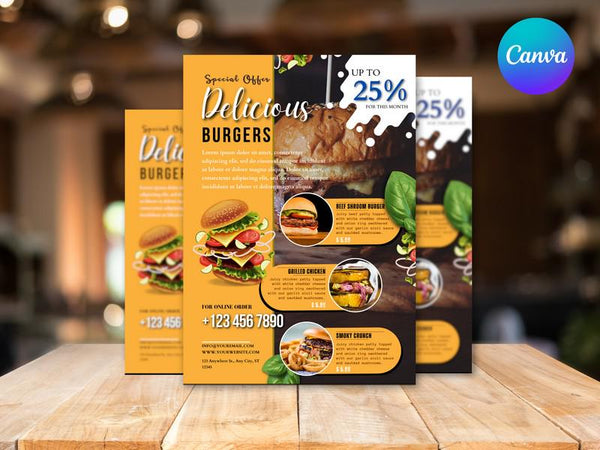 Fast Food Flyer Template, Editable Flyer Template, Restaurant Food Flyer, Restaurant Branding, Food Sale Flyer, Food Flyer, Food Template
