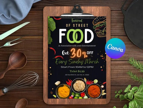 Grand Opening Flyer Template, Restaurant Food Menu, Menu Template, Customizable Menu Design, Food Menu Template, Sale Items Event Flyer