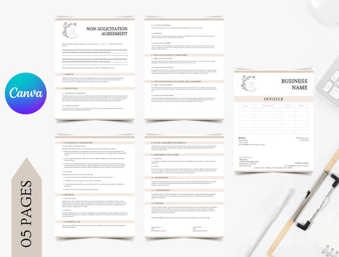 Non-Solicitation Agreement Template | Editable Business Legal Contract PDF | Employee & Contractor Protection Agreement | Printable Form
