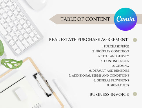 Real Estate Purchase Agreement Template | Editable Property Sale Contract PDF | Home Buying Legal Document | Printable Real Estate Contract