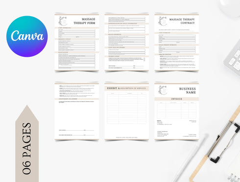 Massage Therapy Contract Template | Client Agreement PDF | Editable Wellness Service Legal Document | Printable Massage Contract