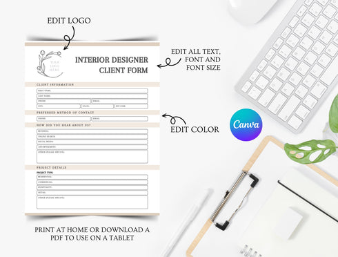 Interior Designer Contract Template | Editable Design Service Agreement PDF | Home Design Client Legal Document | Interior Design Contract