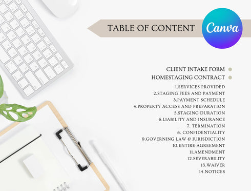 Home Staging Contract Template | Real Estate Staging Agreement PDF | Editable Property Staging Legal Document | Printable Contract