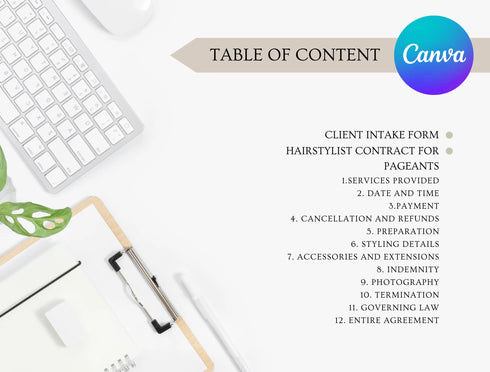 Hairstylist Contract for Pageants Template | Beauty Service Agreement PDF | Editable Stylist Legal Document | Printable Pageant Hair Contract