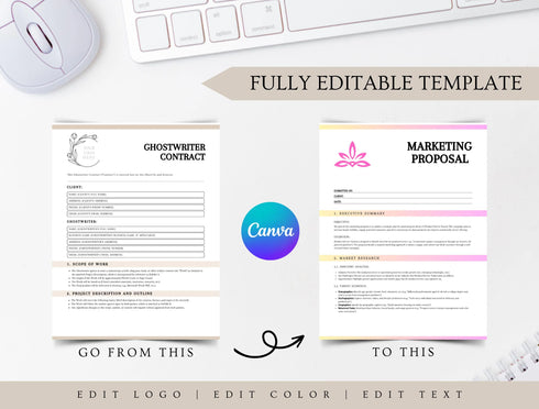 Ghostwriter Contract Template | Editable Writing Agreement PDF | Author Service Legal Document | Printable Ghostwriting Contract