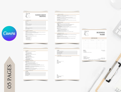 Fashion Design Proposal Template | Creative Business Pitch PDF | Editable Designer Proposal Document | Printable Fashion Proposal
