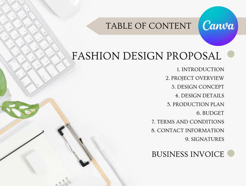 Fashion Design Proposal Template | Creative Business Pitch PDF | Editable Designer Proposal Document | Printable Fashion Proposal