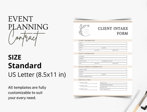 Event Planning Contract Template | Editable Planner Agreement PDF | Printable Event Legal Document | Event Coordinator Contract