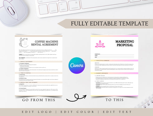Coffee Machine Rental Agreement Template | Editable Equipment Lease Contract PDF | Printable Legal Rental Document | Coffee Equipment Contract